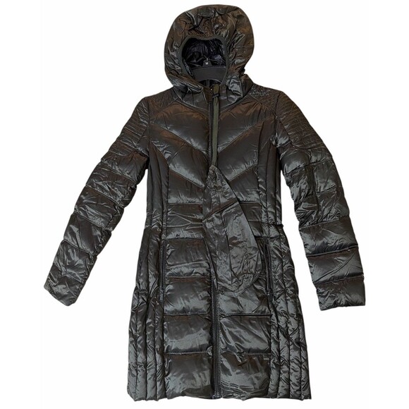 BCBGeneration Women’s Ultra Lightweight Packable Down Coat Olive XS Hoodie - Picture 1 of 12